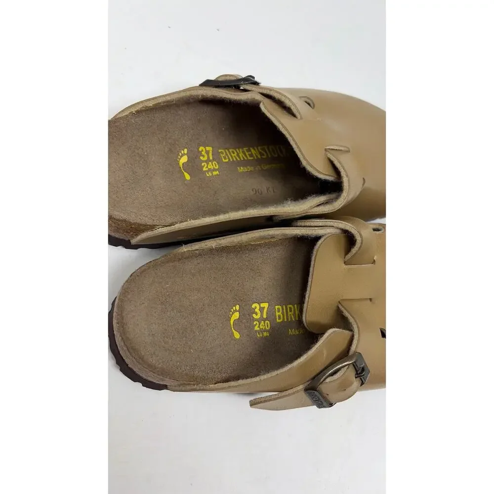 Birkenstock gold Boston clog slide ons sz 37 US 6